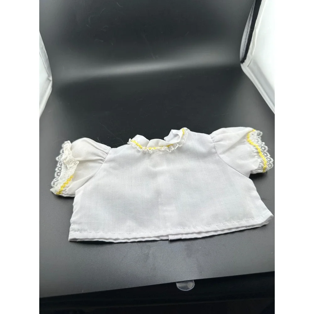 Cabbage Patch Kids Doll Shirt Kids White Lace Trim Yellow Rickrack 1980s Coleco